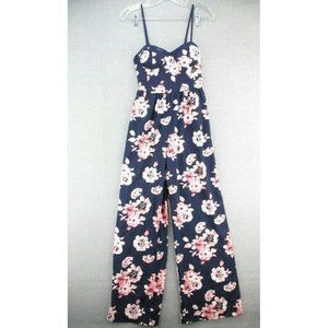 BOG Collective Jumpsuit Romper Womens Extra Small Blue Floral Built In Bra